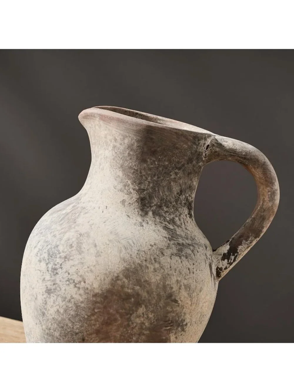 Gray Ceramic Rustic Farmhouse Terracotta Vase, Minimalist Home Shelf Decorative